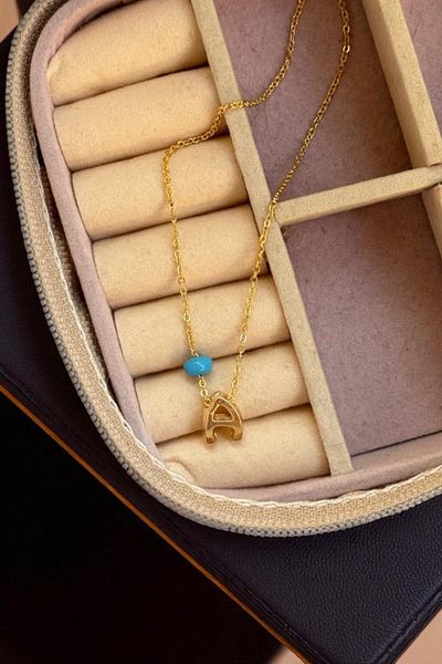 MUTENA Elegant Bijoux Letter Necklace - Women's Elegant Minimal a Letter Necklace