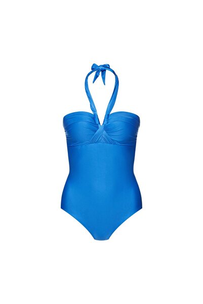 ESOTIQ Women's Swimsuit Monokini Tie-Neck with Balconette-Style Halter Top Retro Style | Truffle