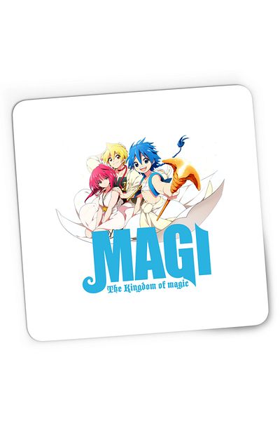 OEM Mousepad Gaming Magi The Labyrinth of Magic Protagonists Group Flying Carpet, 21x19 cm