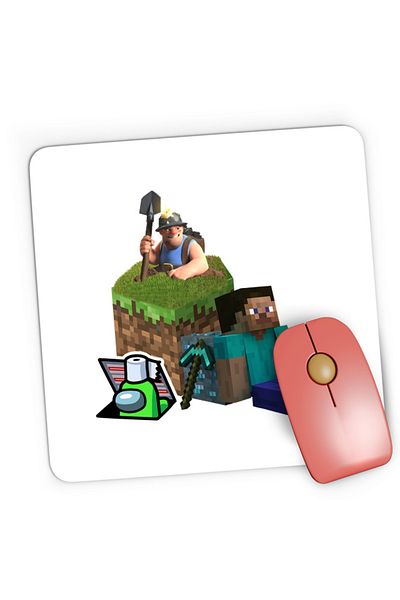 OEM Mousepad Gaming Clash of Clans RNG Minecraft Open World Among Us, 21x19 cm