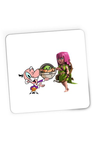 OEM Mousepad Gaming Clash of Clans Powerpuff Girls Mayor Star Wars Baby Yoda, 21x19 cm