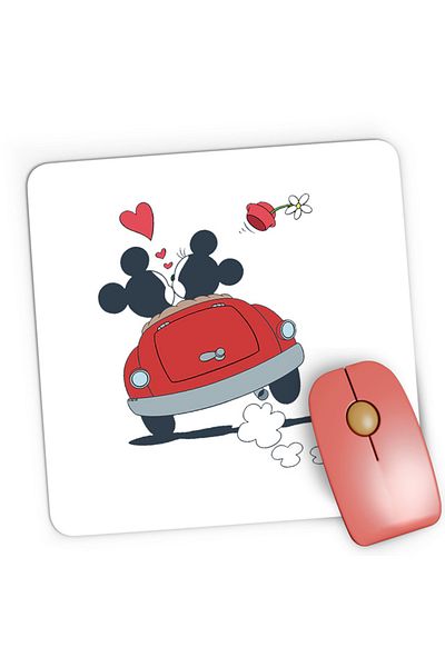 OEM Mousepad Gaming Mickey Mouse Lovers Minnie Flower, 21x19 cm