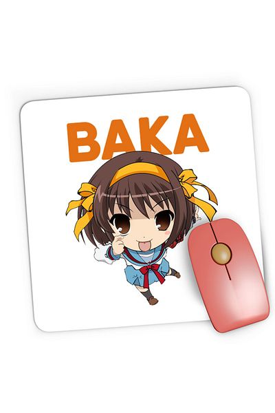 OEM Haruhi Suzumiya Baka Emoji Chibi Otaku Anime Japan Gaming Mousepad, 21x19 cm