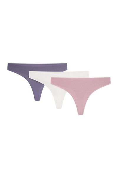 ESOTIQ Set chiloți tanga pentru femei, set 3 buc., din bumbac și elastan | Sol-Sol