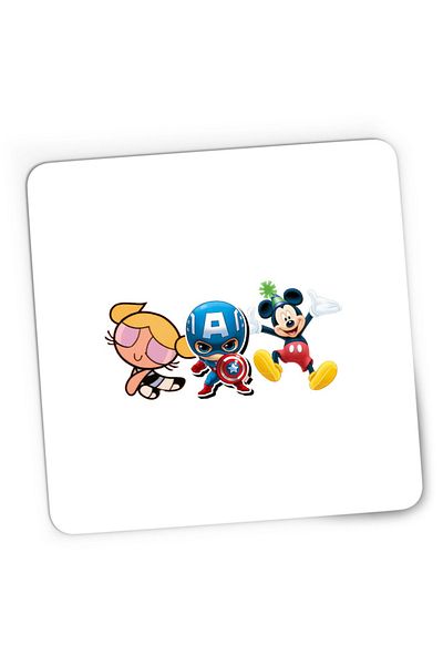 OEM Mousepad Gaming Captain America Chibi Small Cute Mickey Mouse Powerpuff, 21x19 cm