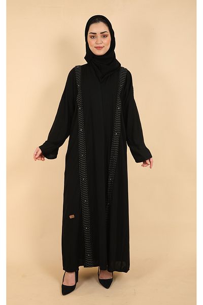 Stylish Elegant black wrap abaya