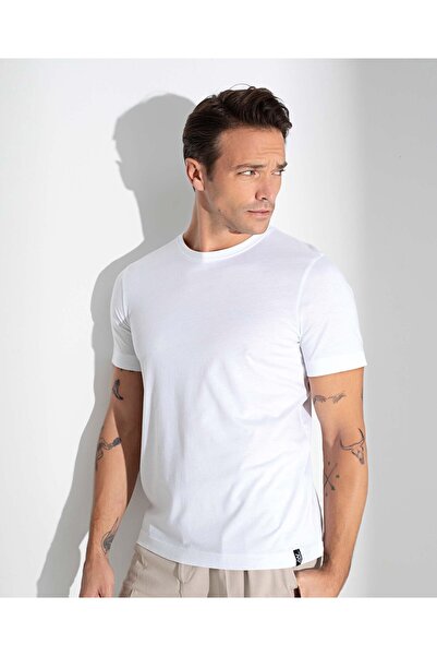 Aydoğan Ανδρικό μπλουζάκι Basic Crew Neck 4 Pack Μαύρο-Λευκό-Καπνιστό-Μπεζ