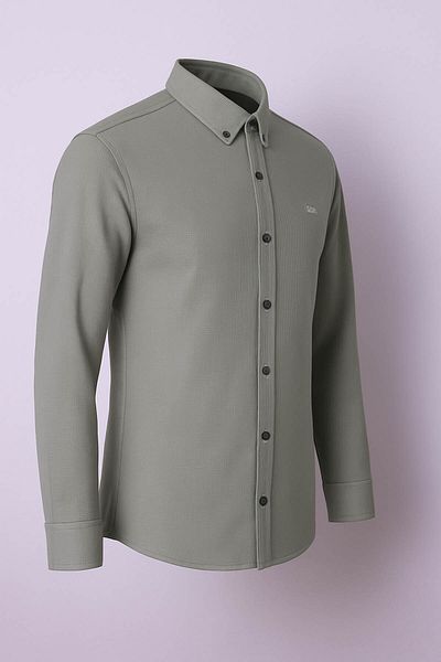 trender Long Sleeve Green Men's Shirt 2570
