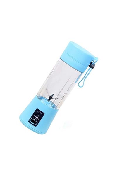 OEM Portable Blender, Rechargeable via USB, Transparent Plastic, 380 ml, Blue