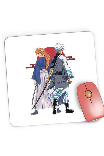 OEM Mousepad Gaming Rurouni Kenshin Kenshin Gintoki Samurai Pose, 21x19 cm
