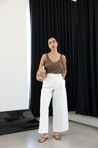 Özge Özgenç U Neck Basic Tank Top