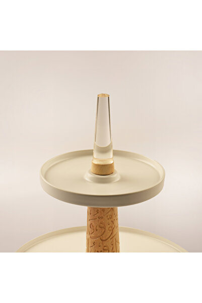 LA MESA حامل كيك من البورسلين، مكون من طبقتين، أبيض، قطر 30 سم، 19 سم