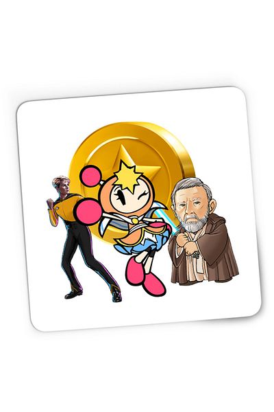 OEM Mousepad Gaming Bomberman Obi Kenobi Star Trek Gold, 21x19 cm