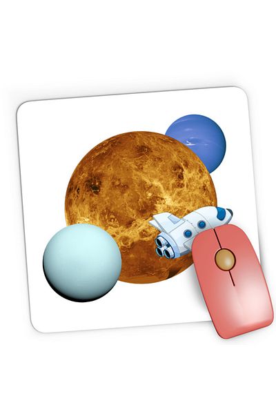OEM Mousepad Gaming NASA Neptune Sun Space Rocket, 21x19 cm