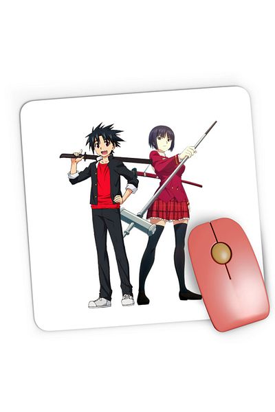 OEM Mousepad Gaming UQ Holder Touta Orte Kataka Fighters School Uniform Slice of Life, 21x19 cm