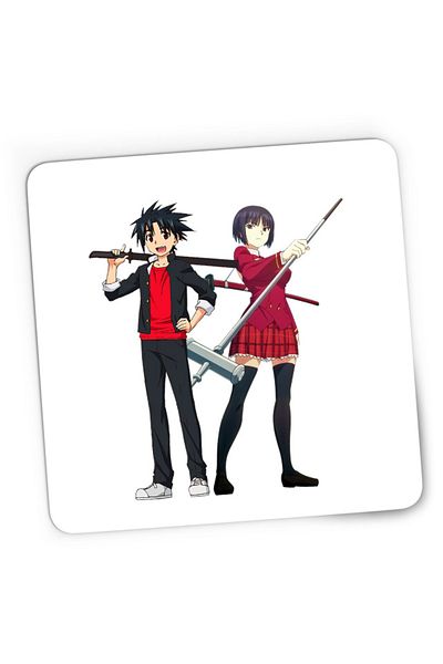 OEM Mousepad Gaming UQ Holder Touta Orte Kataka Fighters School Uniform Slice of Life, 21x19 cm