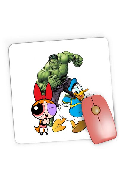 OEM Mousepad Gaming Hulk Marvel Donald Duck Powerpuff Girls, 21x19 cm
