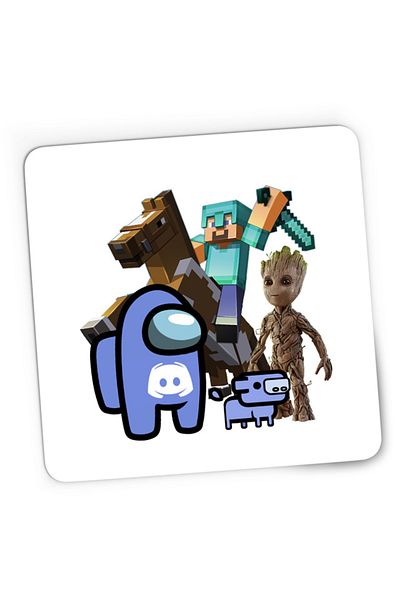 OEM Mousepad Gaming Among Discord Baby Groot Minecraft Diamond Sword, 21x19 cm