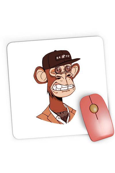 OEM Mousepad Gaming NFT Monkey Modern Financial Global Economy, 21x19 cm
