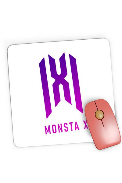 OEM Mousepad Gaming Monsta X Logo Merch K-Pop Album New Come Back, 21x19 cm