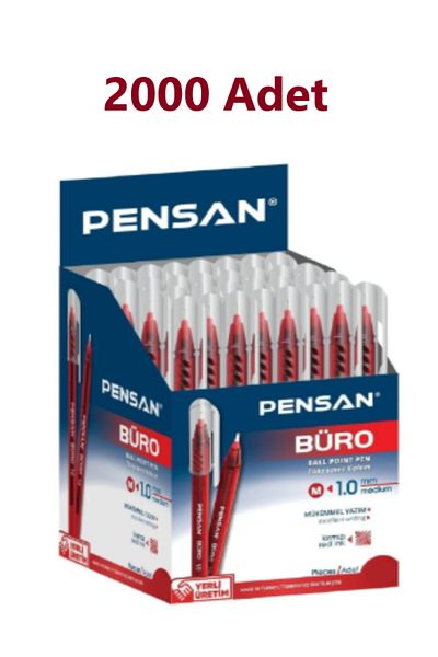 Pensan Tukenmez Pen Buro 1mm Red 2000Li Box
