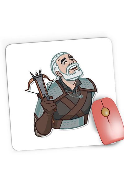 OEM Mousepad Gaming The Witcher Geralt Demon Slayer Cartoon Play, 21x19 cm