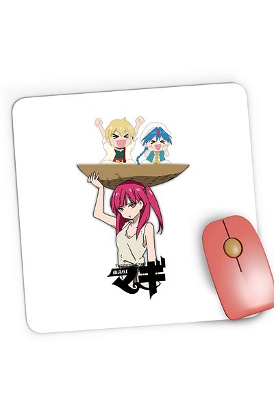 OEM Mousepad Gaming Magi The Labyrinth of Magic Morgiana Baby Alibaba Alladin, 21x19 cm
