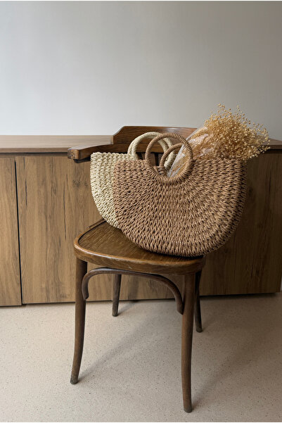 Mupa Shoes Women's Straw Handbag Camel Straw