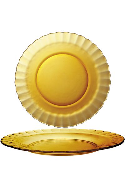 shumee Talerz deserowy Duralex PICARDIE AMBER pomarańczowy śr. 205 mm - zestaw 6 szt.