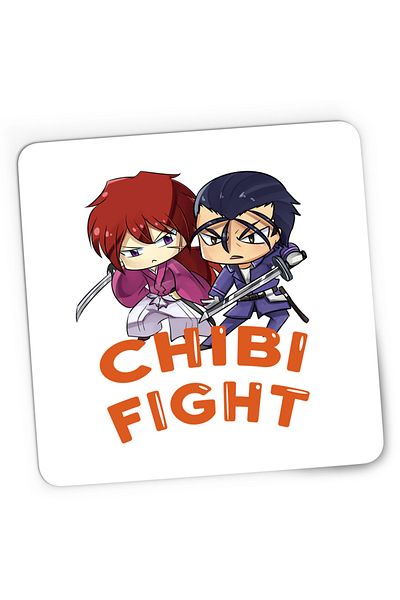 OEM Mousepad Gaming Rurouni Kenshin Chibi Fight Kenshin Hajime, 21x19 cm