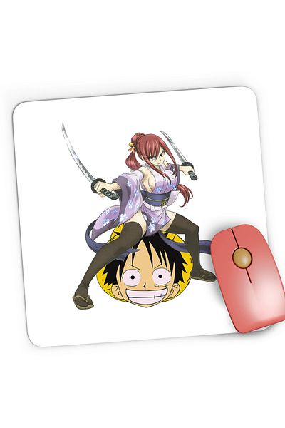 OEM Mousepad Gaming Fairy Tail Erza Scarlet One Piece Luffy Anime Couple, 21x19 cm
