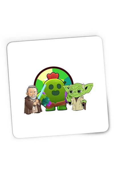 OEM Mousepad Gaming Brawl Stars Cactus Flower Bio StarWars Obi Wan Kenobi Yoda, 21x19 cm