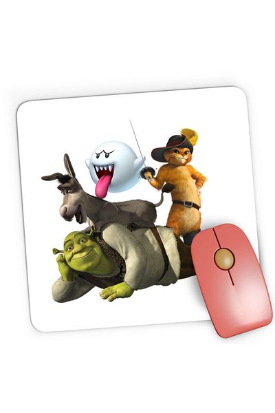 OEM Mousepad Gaming Shrek Mario Cat Donkey Ghost, 21x19 cm