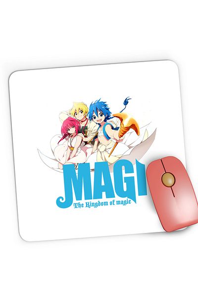 OEM Mousepad Gaming Magi The Labyrinth of Magic Protagonists Group Flying Carpet, 21x19 cm