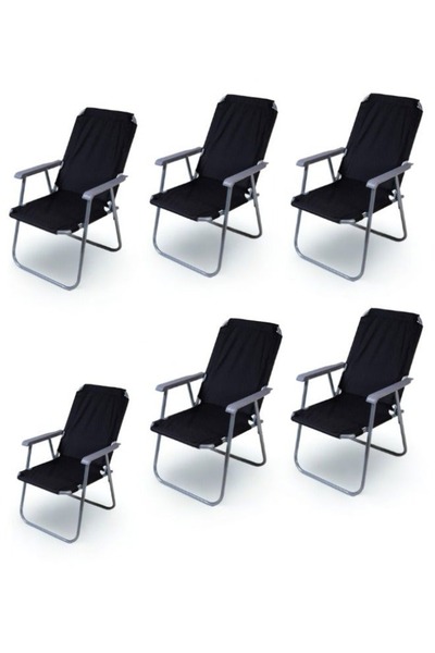 smart home طقم كراسي تخييم قابلة للطي، مكون من 6 قطع، مسند ظهر خفيف الوزن وقا...