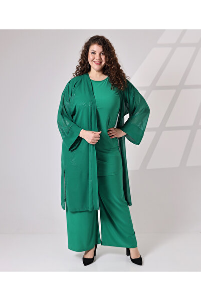 Fi'l Arz Fashion Patterned Chiffon Double Set