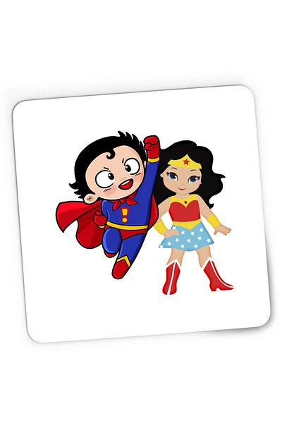 OEM Mousepad Gaming Superman Wonder Woman Cartoon Hero Comics, 21x19 cm