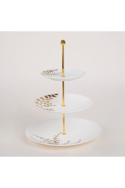 LA MESA white porcelain 3-tiered cake stand