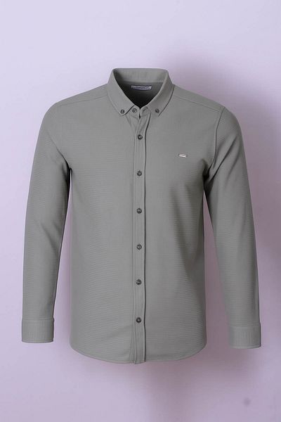 trender Long Sleeve Green Men's Shirt 2570