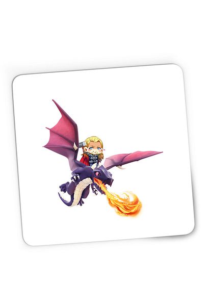 OEM Mousepad Gaming Clash of Clans Dragon Fire Thor Chibi Anime Version, 21x19 cm