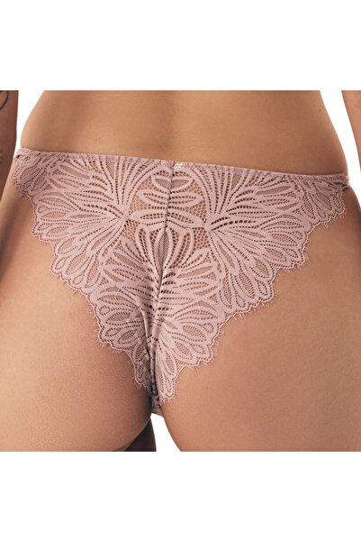 ESOTIQ Chiloți brazilieni pentru femei, eleganți, cu dantelă florală și bretele laterale, talie în V | Safir