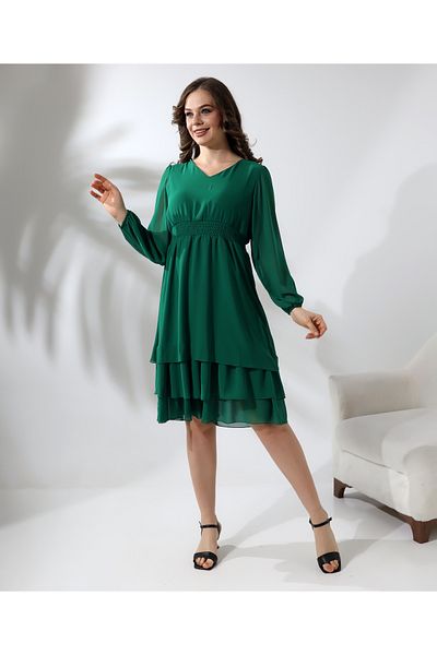 Fi'l Arz Fashion Buy Gipeli Lined Chiffon Dress