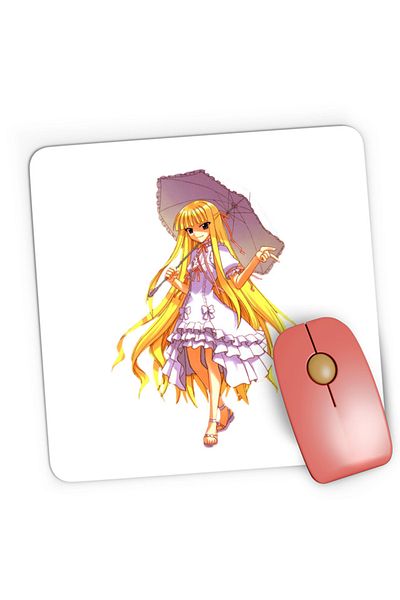 OEM Mousepad Gaming UQ Holder McDowell Cute Anime Girl Action Blonde, 21x19 cm