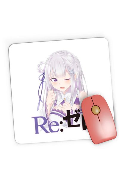 OEM Mousepad Gaming Re Zero Emilia Neko Magic Princess Otaku Isekai, 21x19 cm