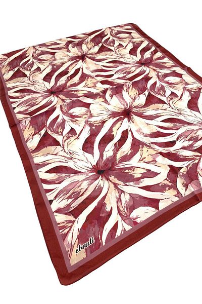 Ebruli Patterned Jan Jan 0359 Burgundy Shawl