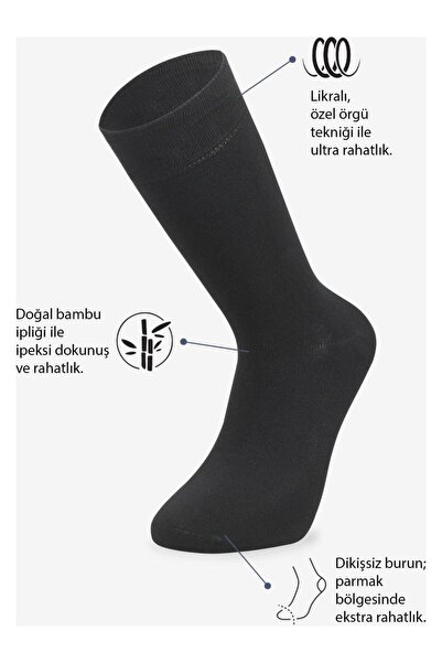 ROYAM 12 Li Konsept Koku Yapmayan Erkek Bambu Soket Çorap Dikişsiz Kışlık Mev...