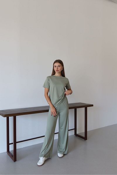 Patreon Green Modal Fabric Short Sleeve Tracksuit Set