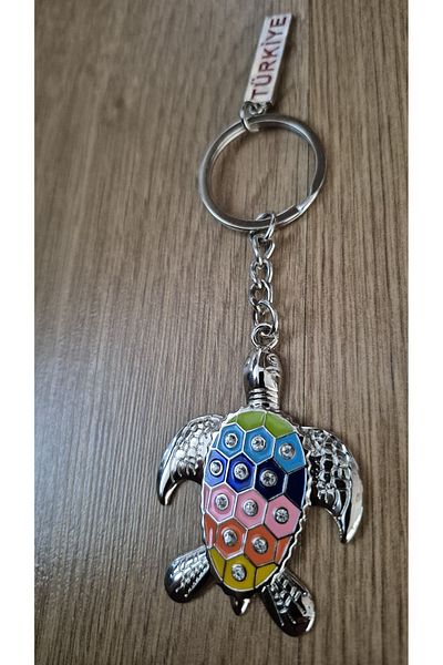 Land of Souvenir Elegant Colorful Metal Keychain with Zircon Stone