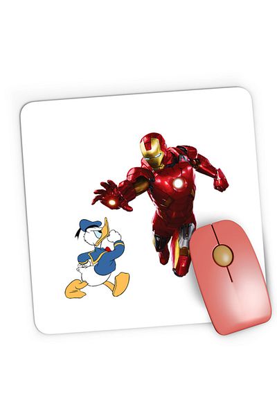 OEM Mousepad Gaming Ironman Donald Duck Tony Stark Save World, 21x19 cm