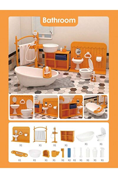 Choice3 Bathroom 1:12 Miniature Furniture Forest Family Mini Bedroom Kitchen ...